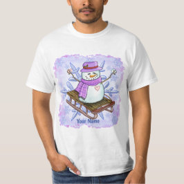 そり 雪だるま Tシャツ