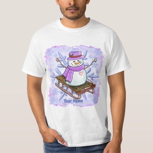 そり 雪だるま Tシャツ (正面)