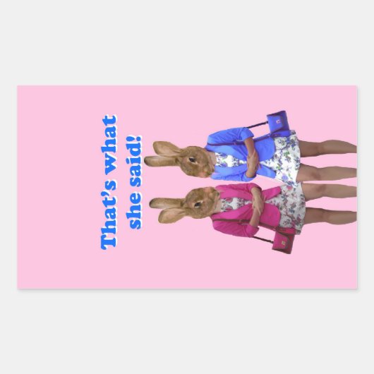 それおもしろいが彼女の言った文字 長方形シール (正面)