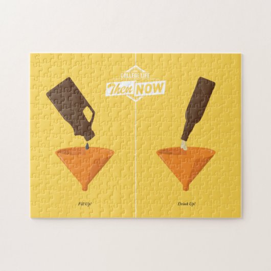 それからそして今: ビールPong ジグソーパズル (横)