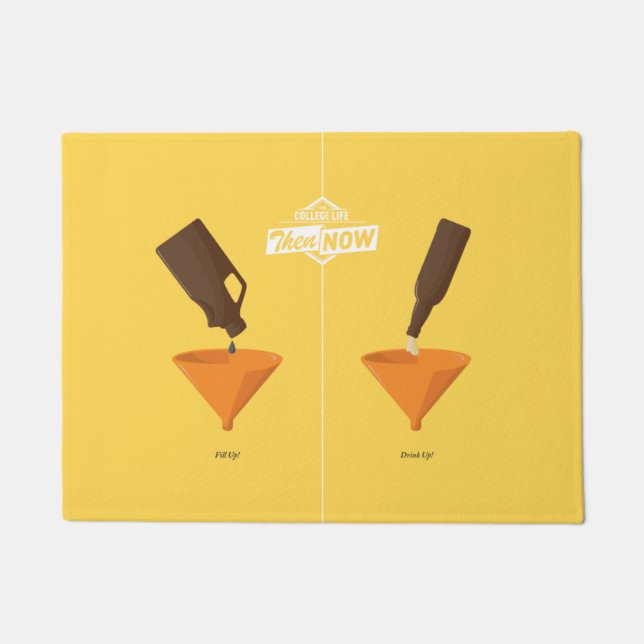 それからそして今: ビールPong ドアマット (正面)