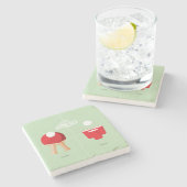 それからそして今: 卓球 ストーンコースター (横)