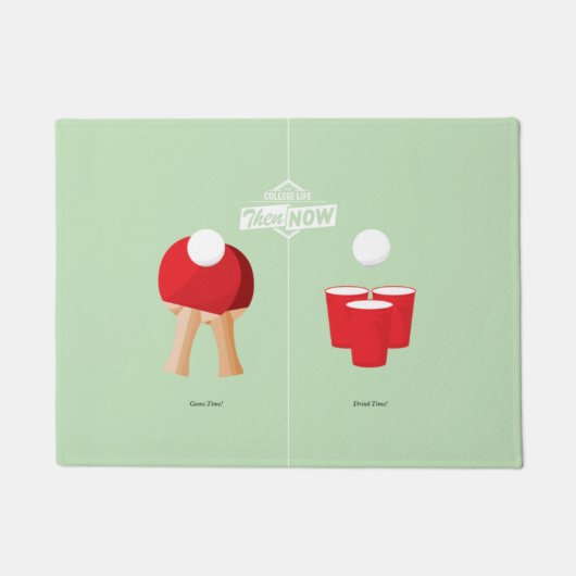 それからそして今: 卓球 ドアマット (正面)