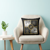 それから及び今はエレガントな黒及び金ゴールド第50の結婚式 クッション (椅子)