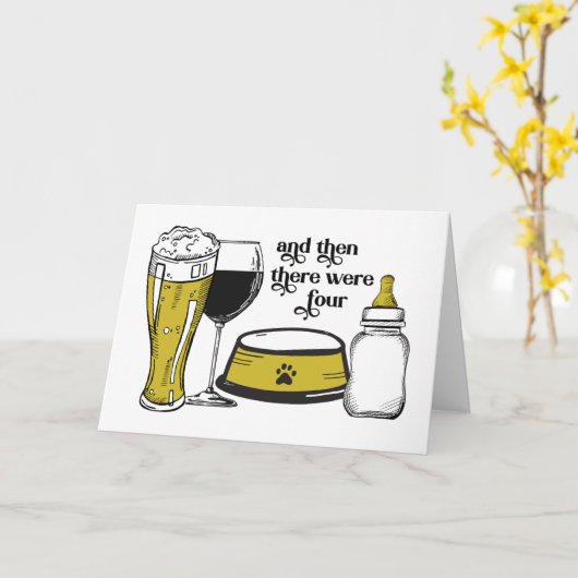 それから四つのベビー祝いカード カード (黄色い花)