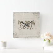 それから私の魂の音楽文字を歌う スクエア壁時計 (ホーム)