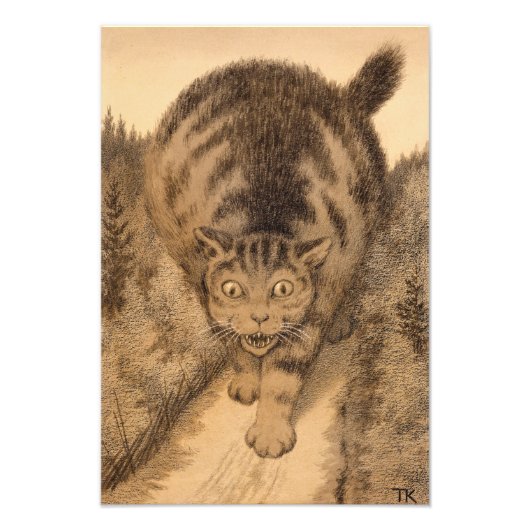 それから虎猫は遠くへ、遠くへ行った フォトプリント (正面)