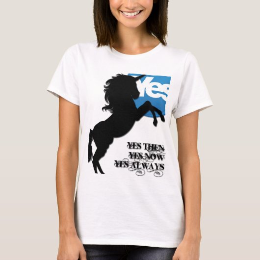 (それからTシャツの) YES、今YES、常のYES Tシャツ (正面)