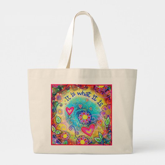 それがお洒落引用文のインスピレーションである ラージトートバッグ (裏面)