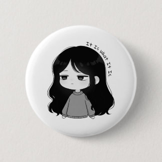 それがそのまま受け入れるちびキャラ女子イラスト 缶バッジ