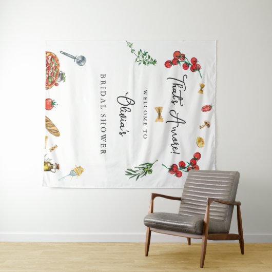 それがアモアイタリアンブライダルシャワー背景 タペストリー (インサイチュ(横))