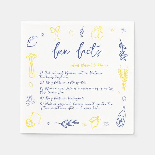 それがアモーレイタリアンおもしろい事実新婚結婚者の スタンダードカクテルナプキン (正面)