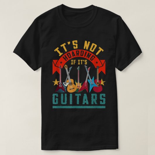 それがギターならば、それは断捨離ではありません Tシャツ (デザイン正面)