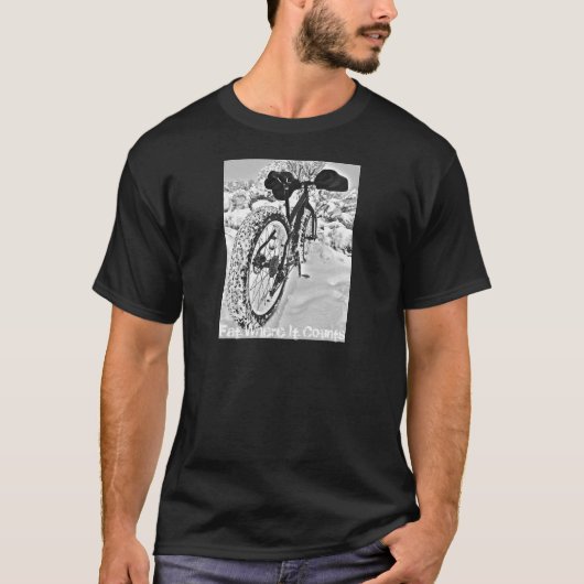 それがバイクもしくは自転車に乗る人のためのTシャツを数えるところ脂肪 Tシャツ (正面)