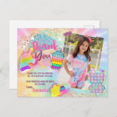 それがポップ・アートの絞り染めレインボー写真サンキューカード ポストカード (正面/裏面)