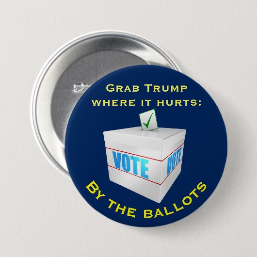"それが傷つくところグラブの切札: 投票用紙によって 缶バッジ (正面&裏面)