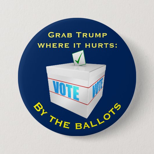 "それが傷つくところグラブの切札: 投票用紙によって 缶バッジ (正面)