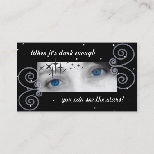 それが十分に暗い星を見るにはときできます 名刺 (正面)