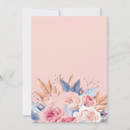 それが女の子ピンクの植物学の女の子のフローラ・ガール・ベビーシャワー 招待状 (裏面)