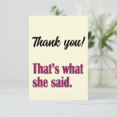 それが彼女が言ったおもしろいことだ サンキューカード (スタンド正面)