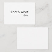 それが彼女の言ったことだ 名刺 (正面/裏面)