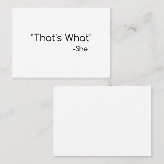 それが彼女の言ったことだ 名刺 (正面/裏面)