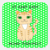 それが意図している簡単に関する |猫プリン スクエアシール (正面)