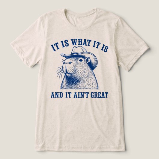 それが現実さ、そして大したことじゃない カピバラ トライブレンドTシャツ (デザイン正面)