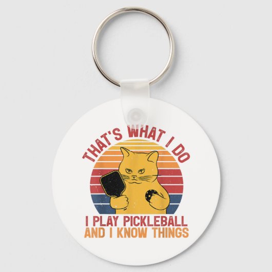 それが私が行うこと猫好きパドルボールプレイヤーピック キーホルダー (正面)
