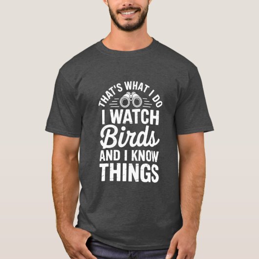 それが私が鳥を見て何をするレトロ野鳥観察 Tシャツ (正面)