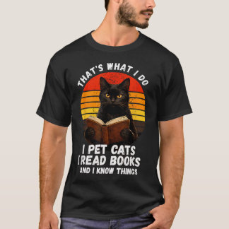それが私のすること ネコをなでて 本を読んで Tシャツ