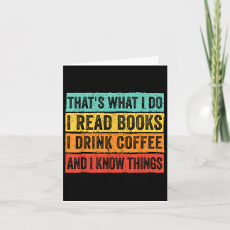 それが私のすること 私は本を読む コーヒーを飲む 私は知っている カード