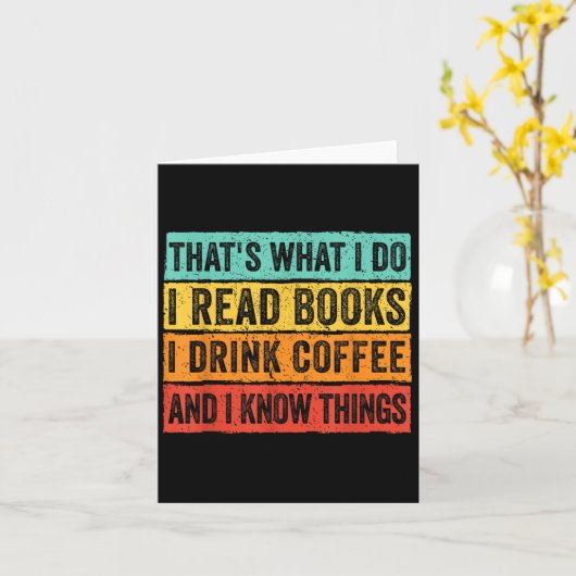 それが私のすること 私は本を読む コーヒーを飲む 私は知っている カード (黄色い花)