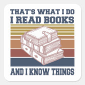 それが私のすること 読書をして知識を得るの スクエアシール (正面)