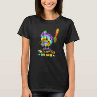 それが私のパパアウトレトロ絞り染めソフトボールバス Tシャツ