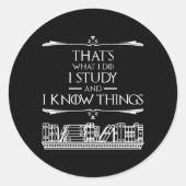 それが私の仕事だ – 私は勉強と私は知っている ラウンドシール (正面)
