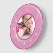 それが私の女の子シャイニーピンクのリングや輪カスタム写真 ラージ壁時計 (傾斜)