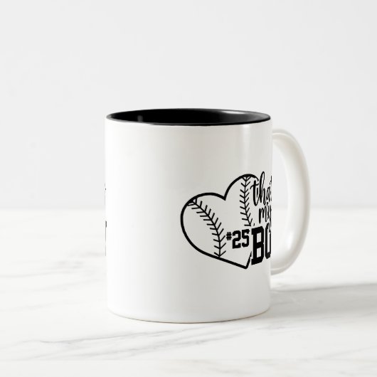 それが私の男の子のカスタム野球の母ソフトボールママ ツートーンマグカップ (正面右)