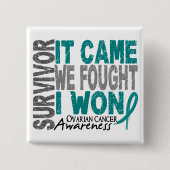 それが私達を来た卵巣癌の生存者によっては私が勝ちました戦いました 缶バッジ (正面)