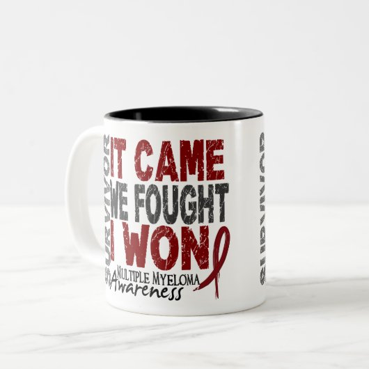 それが私達を来た多発性骨髄腫の生存者によっては私が勝ちました戦いました ツートーンマグカップ (正面左)