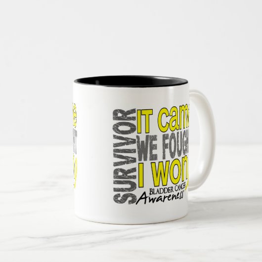それが私達を来た膀胱癌の生存者によっては私が勝ちました戦いました ツートーンマグカップ (正面右)