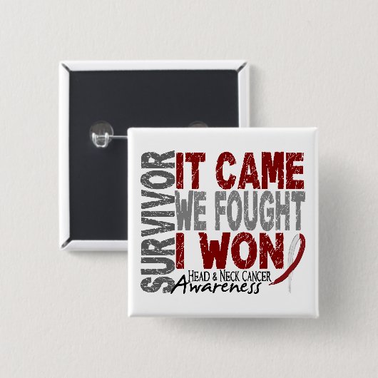 それが私達を来た頭頸部癌の生存者は戦いました 缶バッジ (正面&裏面)