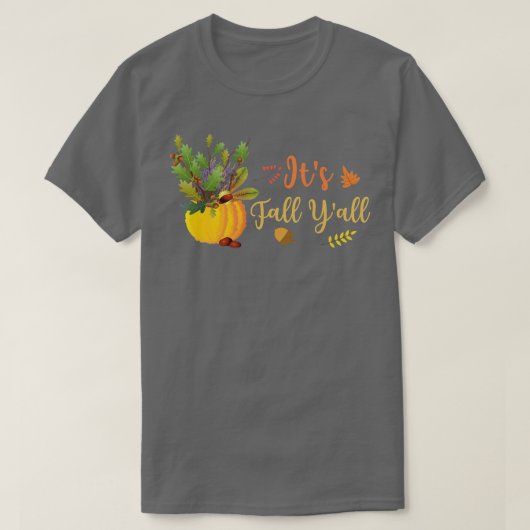 それが秋Y'allかわいいカボチャの葉秋秋のSe Tシャツ (デザイン正面)