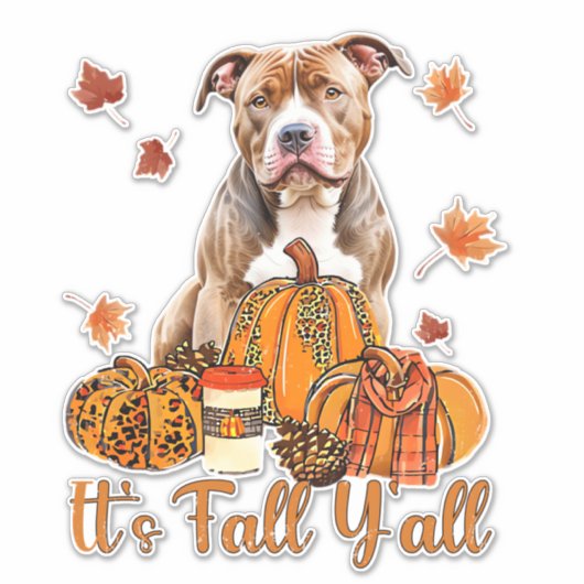 それが秋Y'allピットブルドッグ秋スカーフオータムポンプ シール (正面)