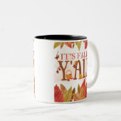それが秋Y'all紅葉秋シーズンことわざ ツートーンマグカップ (正面右)