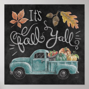 それが秋Y'all - Chalkboardトラック ポスター