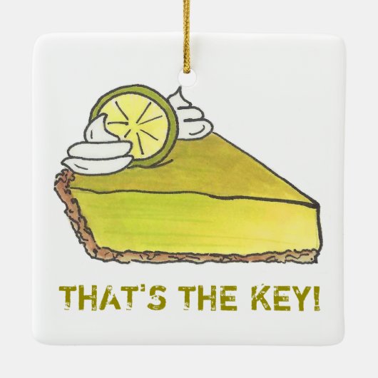 それが鍵フロリダライムパイスライスグルメ セラミックオーナメント (裏面)