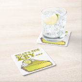 それが鍵ライムフロリダキーライムパイスライス食品 スクエアペーパーコースター (インサイチュ)