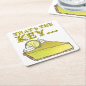 それが鍵ライムフロリダキーライムパイスライス食品 スクエアペーパーコースター (アングル)