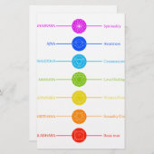 それぞれ色のチャクラアイコン 便箋 (正面/裏面)